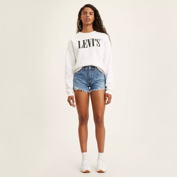 Levi’s 501 High Rise Women’s Short Oxnard Athens - Medium Wash Size 25 - Picture 1 of 15